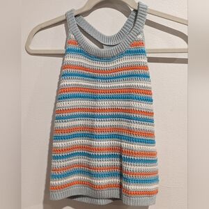 Madden Girl by Steve Madden Crochet Knit Striped Halter Top Size Large